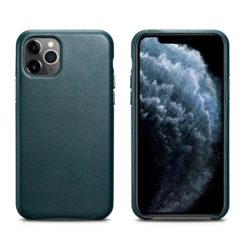 ICARER Роскошный чехол из натуральной кожи s для Apple iphone 11 Pro Max, мягкий на ощупь тонкий металлический чехол с кнопкой громкости