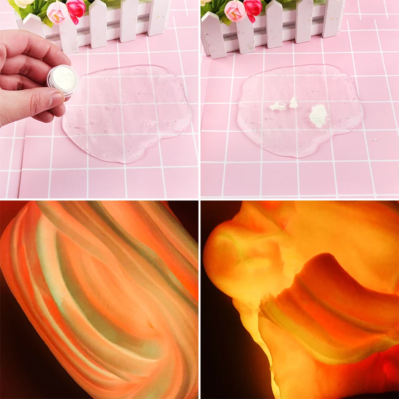 12 цветов/набор светящийся порошок пигмент амулеты для поставки слаймов наполнителя игрушки DIY ногтей блестит Флуоресцентный порошок светится в темноте