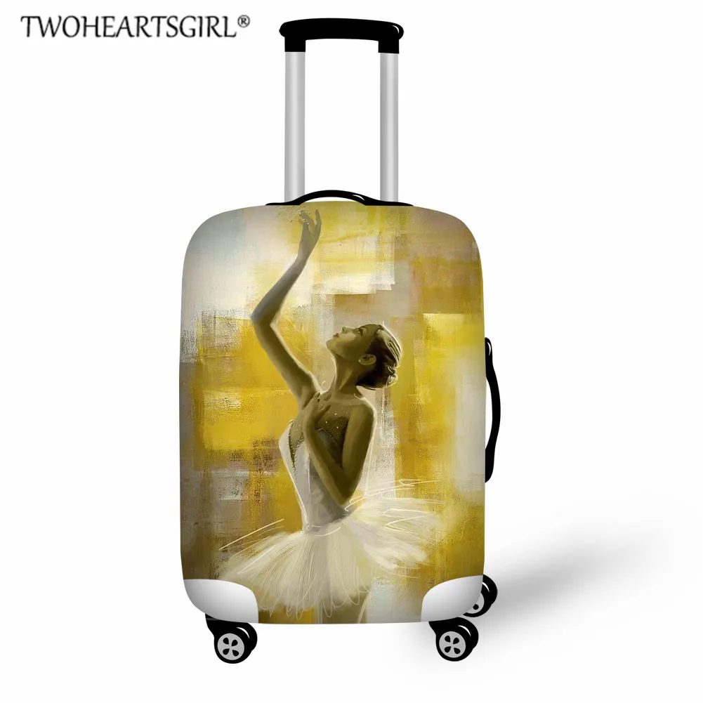 TWOHEARTSGIRL эластичный плотный багажный Защитный чехол для девочки балет танцор печать чемодан пылезащитный чехол для 18-32 дюймов - Цвет: LH1214