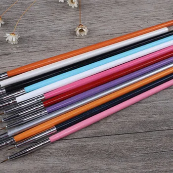 

12Pcs Nail Art Brush Decorations Set Tools Professional Painting Pen For False Nail Tips UV Nail Gel Polish Brushes Nail Art