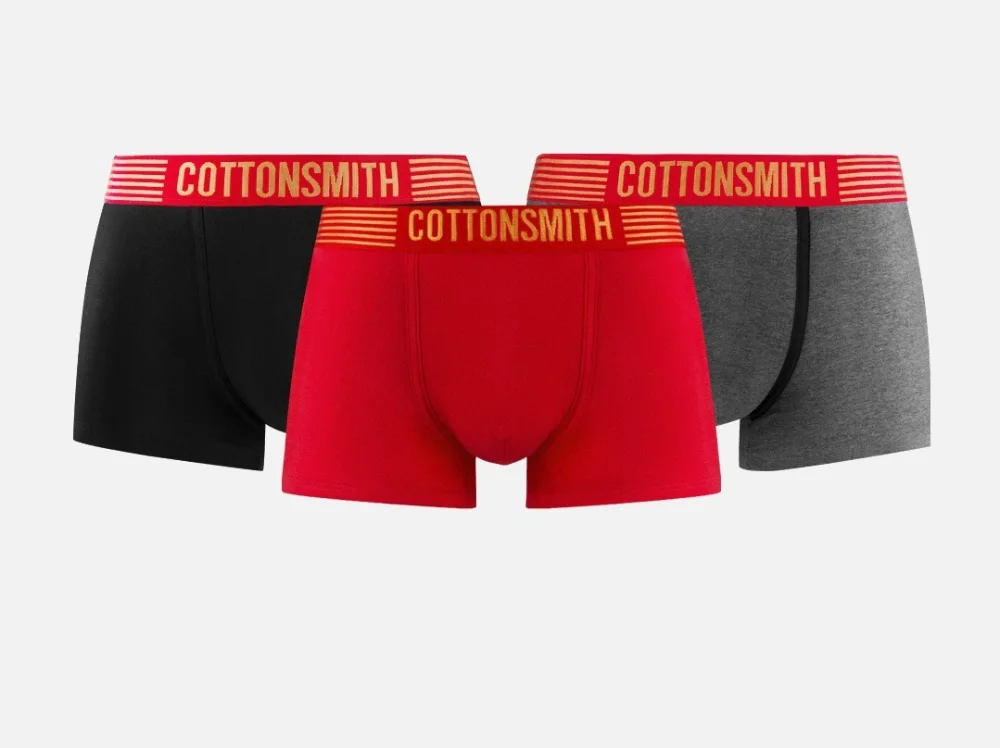 

New COTTONSM Cotton 3pcs underpants knickers underwear Men's Boxer Soft High Elasticity Mid-waist Boxer Shorts
