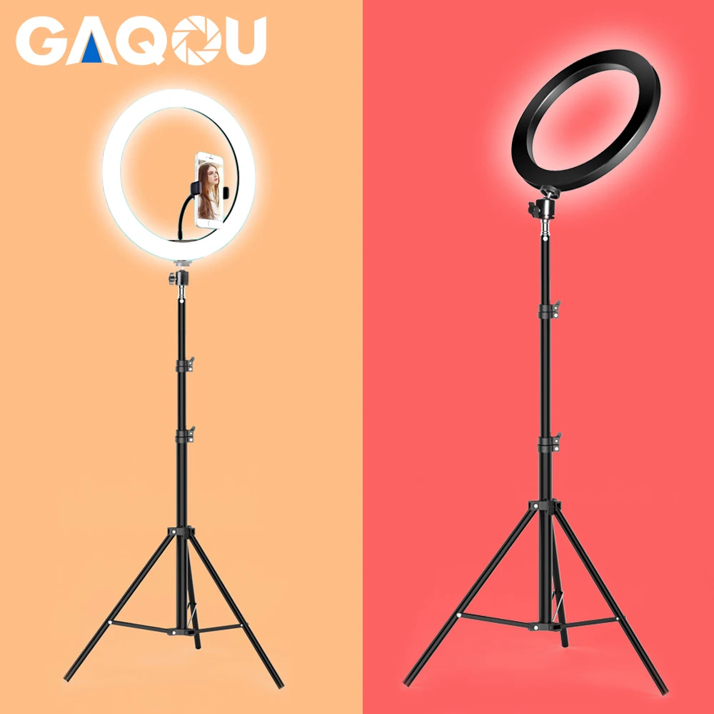 Economici Dimmable HA CONDOTTO LA Luce Anello Della Macchina Fotografica Photo Studio Fotografia Video Trucco Anello Lampada per Youtube VK Selfie Mobile Del Telefono con il Treppiedi