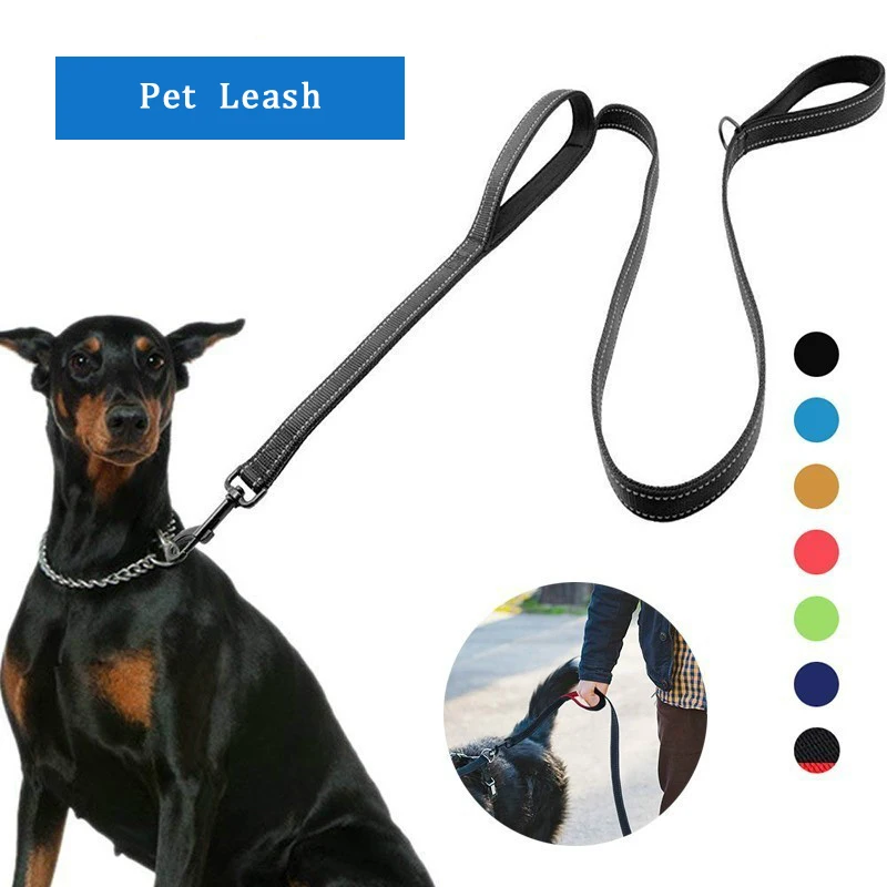 

Wholesale Reflective Dog Leash Dual Handle Nylon Durable For Small Medium Large Dog Pet Thicken Training Leash Dog Stuff Rope