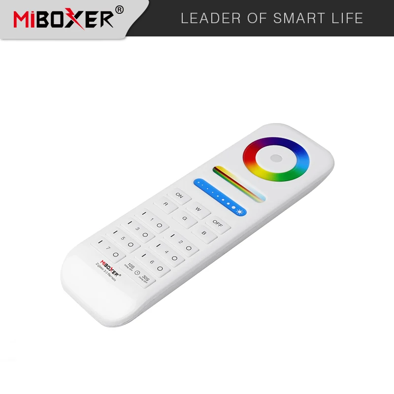 Miboxer FUT089Z Zigbee 3.0 RGB + CCT 리모컨 무선 조광기 RGB + CCT LED 라이트 스트립 용 7 영역 제어