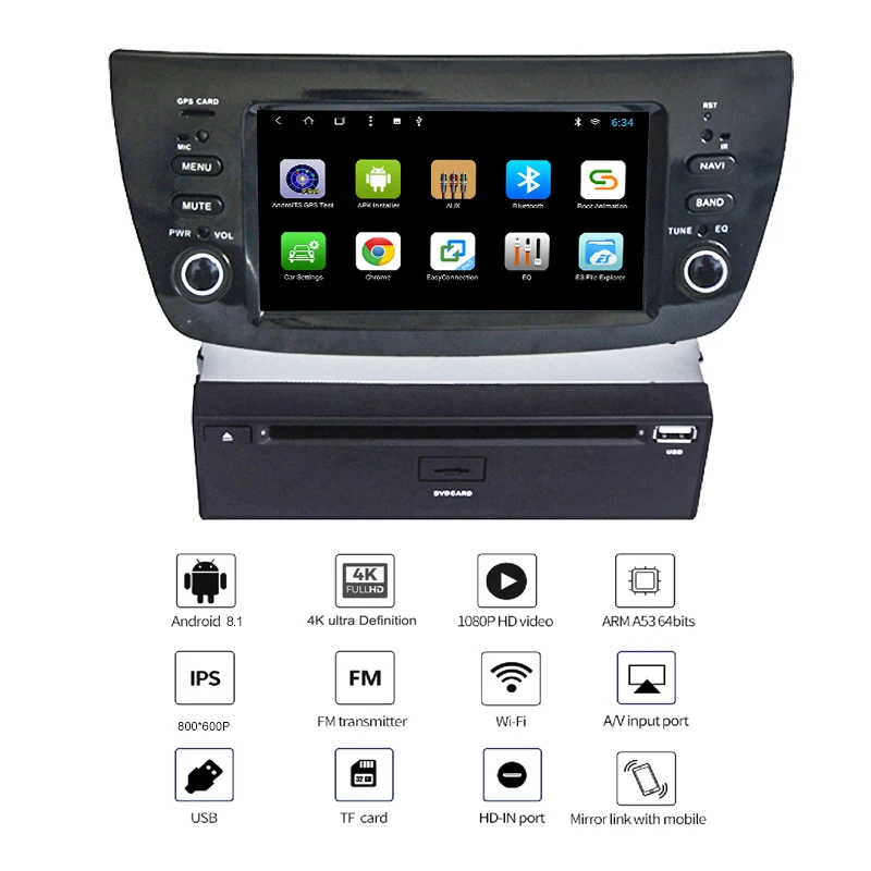 Автомобильная головная установка YAZH 1 DIN 32 ГБ для Opel Combo Fiat Doblo 2010 2011 2012 2013 2014 GPS