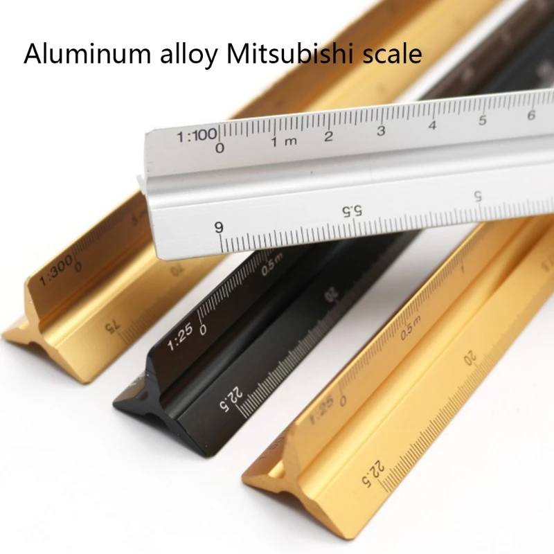 Architectural Scale Ruler, 12 Inch Aluminium Architect Scale Ruler,  Imperial Metal Engineers Triangular Ruler for Architects, Students and  Draftsmen