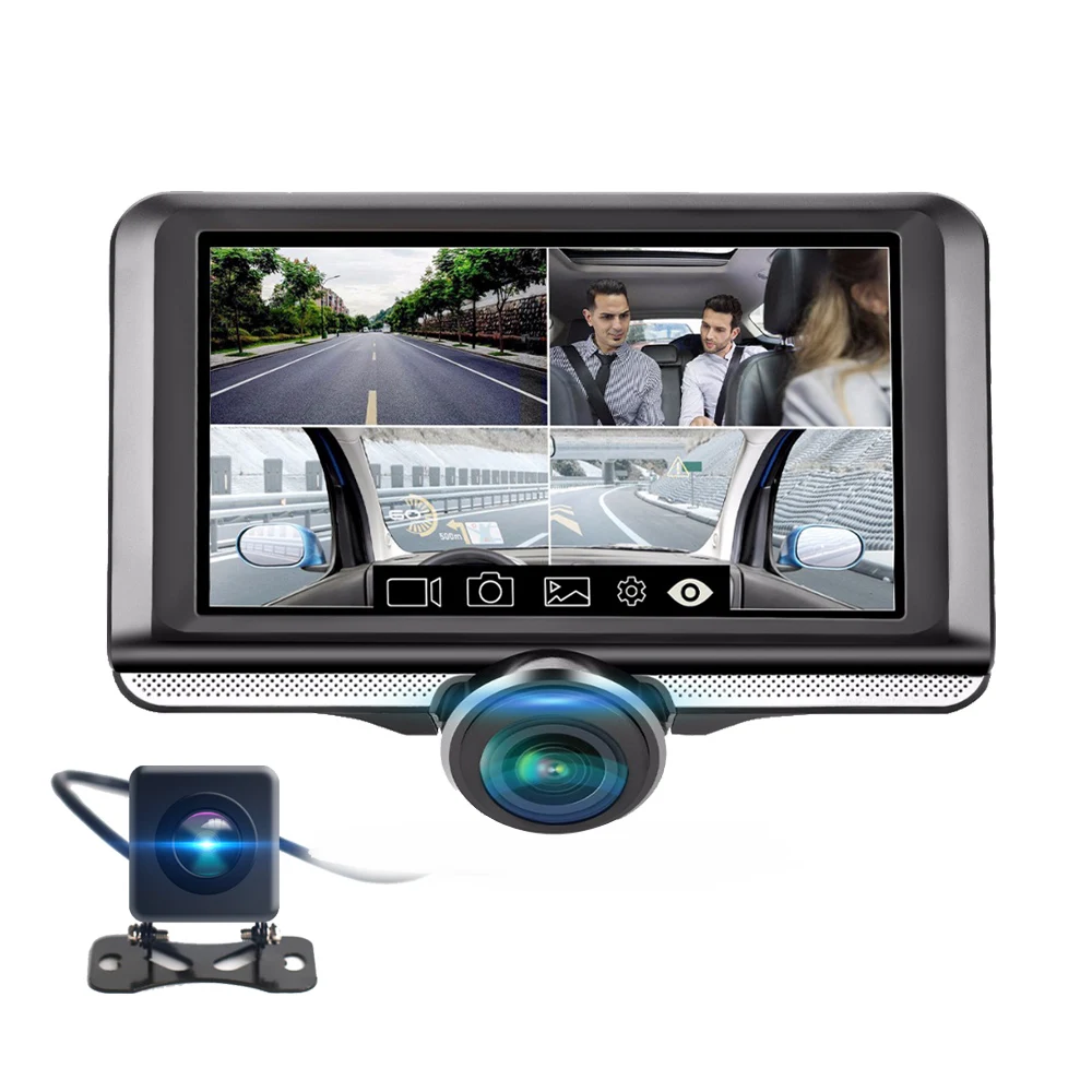 360 FHD 1080P ночного видения антибликовый сенсорный автомобильный видеорегистратор автоматический цикл записи парковки монитор Встроенный микрофон с задней камерой