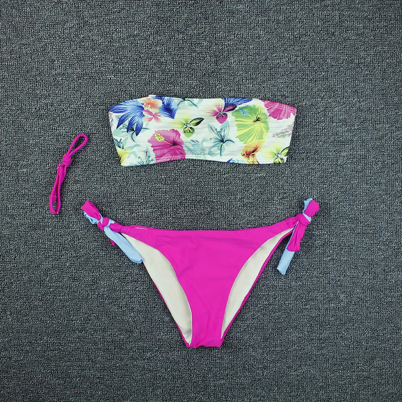 Sexy Print Tube Top Bikini 2020 Swimwear Women Bikini Set Bandage Bathing Swimsuit Swimming For Suit Female Biquini Beachwear XL Sexy Print Tube Top Bikini 2020 Swimwear Women Bikini Set Bandage Bathing Swimsuit Swimming For Suit Female Biquini Beachwear XL