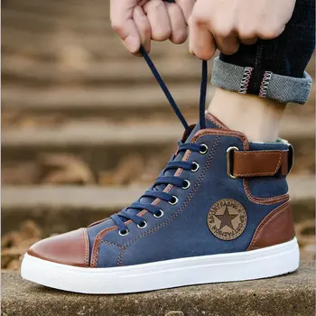 

High Tops 2019 brand antumn Boys / Male Walking Sport Outdoor Canvas shoes mens sneakers Skateboarding Athletic flats HD-84