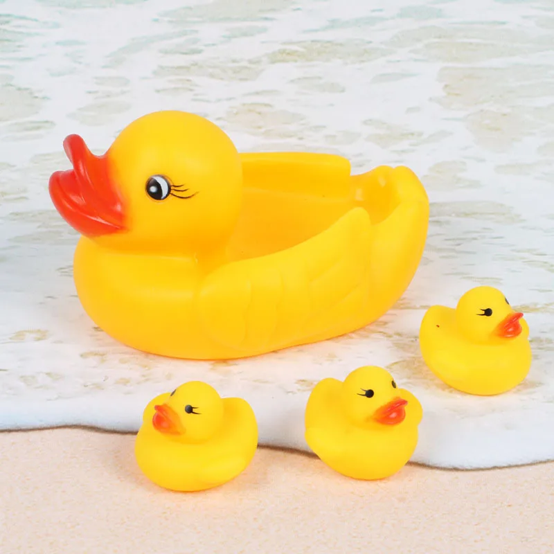 Игрушечные утята для ванны для детей водные игрушки mu zi ya маленький Junior резиновая утка винил оптом утки товары
