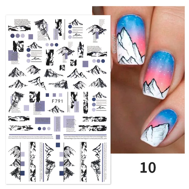 1PC Heart Love Design 3D Nail Sticker English Letter stickers Face Pattern Trasnfer Sliders Valentine's Day Nail Art Decoration 3d-F791