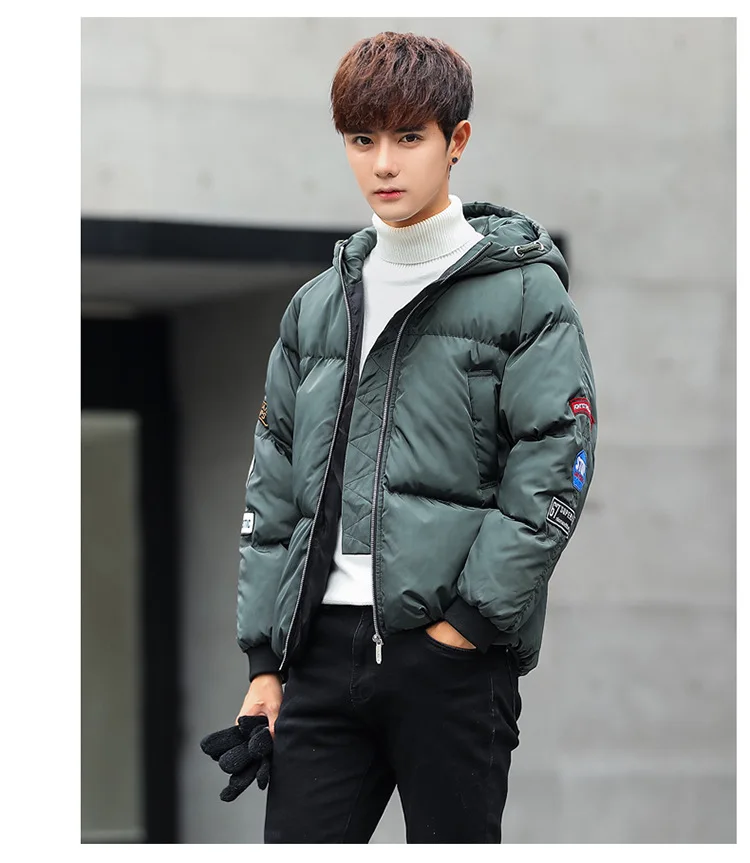 Зимнее Новое Стильное хлопковое пальто для молодых мужчин, повседневное свободное подбитое хлопковое пальто, мужская теплая одежда