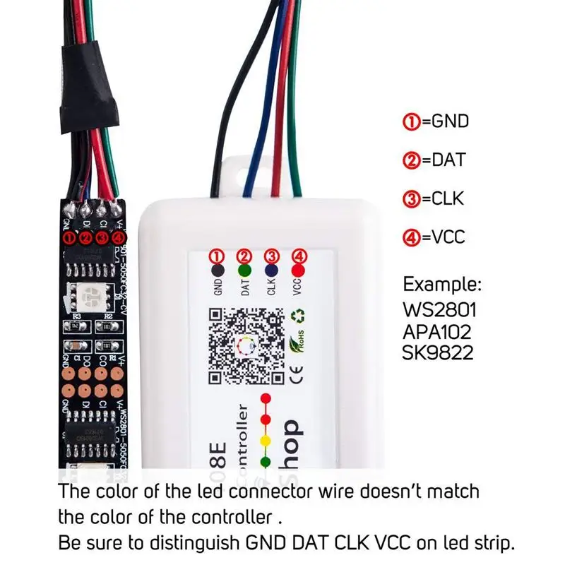 SP108E беспроводной Bluetooth контроллер APP WS2811 WS2812B WS2801 SK6812 APA102 индивидуально адресуемый программируемый светодиодный полосы Pix