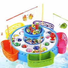 Детские развивающие игрушки для мальчиков и девочек, музыкальные вращающиеся игрушки для рыбалки, набор, обучающая игрушка для рыбалки, подарок на день рождения для детей