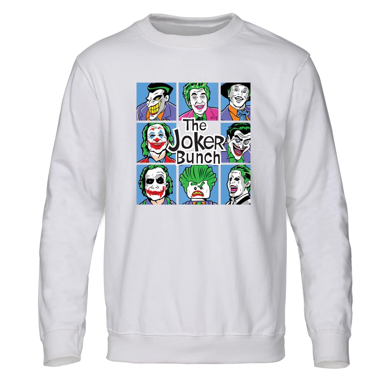 Забавная Толстовка с принтом Джокера, мужские топы в стиле хип-хоп, спортивная одежда, Осенний флисовый пуловер, Harajuku, уличная одежда - Цвет: White