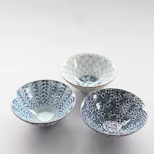 Японский стиль ретро чайная чашка синий и белый фарфор чайная чашка 3 шт. набор керамическая пуэр кружка V Форма чайная чаша