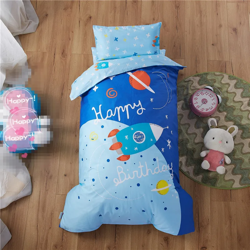 

Cartoon Bedding set 100% cotton blue duvet cover set 3pcs/set boys girl baby bed linen kids children bedclothes 0-8year bed set
