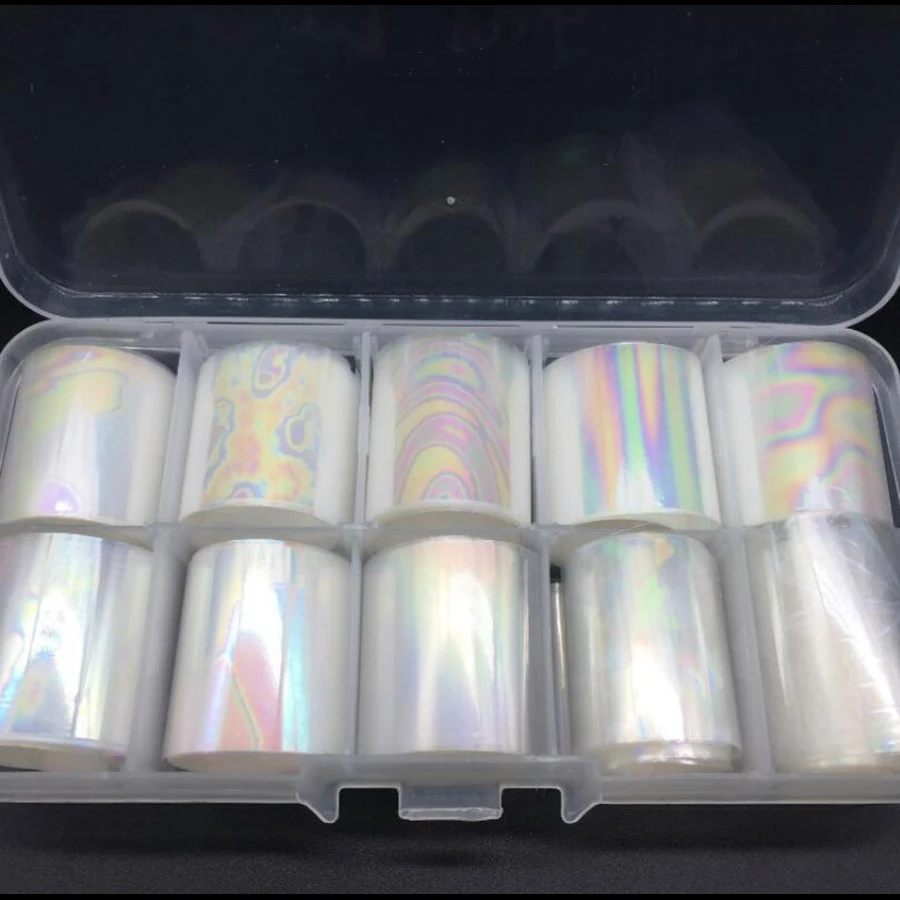 Bittb Голографическая фольга для ногтей переводная наклейка набор цветок