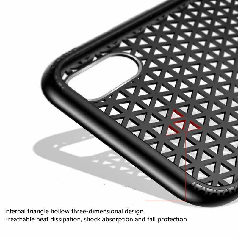 Летний новый силиконовый чехол для телефона iPhone XS X 7 8 Plus охлаждающий полый 7P P