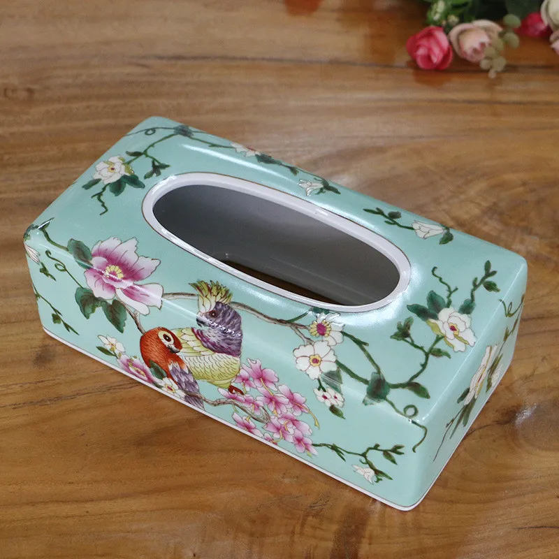 Luxury Style High Beauty Gem Party Tissue Box Toilet Household Desktop  Paper Drawing Box Ceramic Toilet Paper Box Wholesale