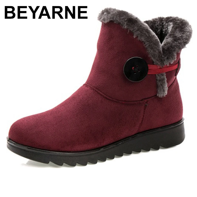 BEYARNE ClassicFashion nieve botas de piel para mujeres botas de tobillo botas de invierno para las mujeres zapatos de invierno zapatos de mujer botas de mujer