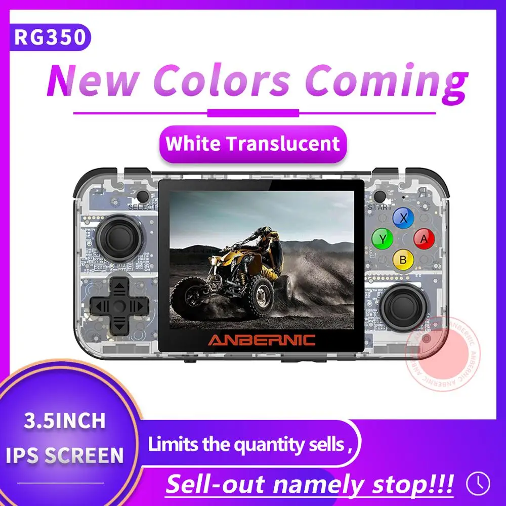 NEW ANBERNIC Retro game 350 Video games Upgrade game console ps1 game 64bit opendingux 3.5 inch 2500+ games RG350 Child gift IPS