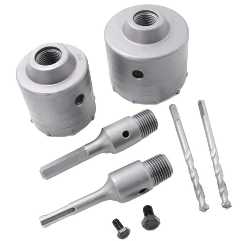 

65Mm 80Mm Wall Hole Saw Centre Drill Bit Plus Shank Wrench Kit For Drilling Wall Stone Concrete Cement Guide