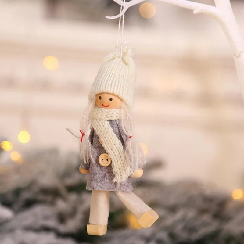 10 шт./лот Детские куклы Рождественская елка украшения деревянные детские Санта Клаус вечерние Подвески орманет для вечерние принадлежности - Цвет: A