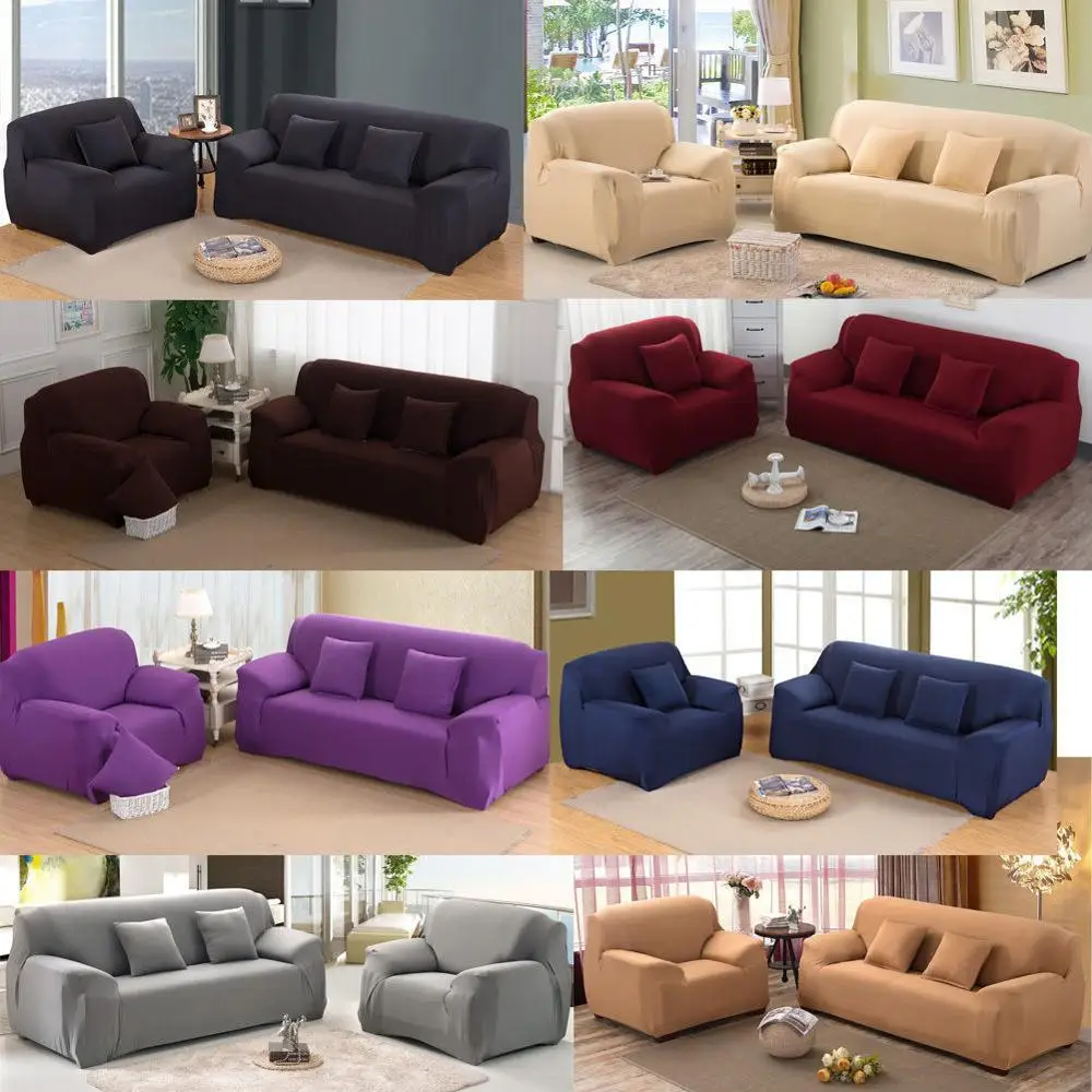 

Elastic Brief Slipcover All-inclusive Anti-slip Solid Color Stretch Seat Couch Cover Sofa covers for living Room 1/2/3/4 Seater