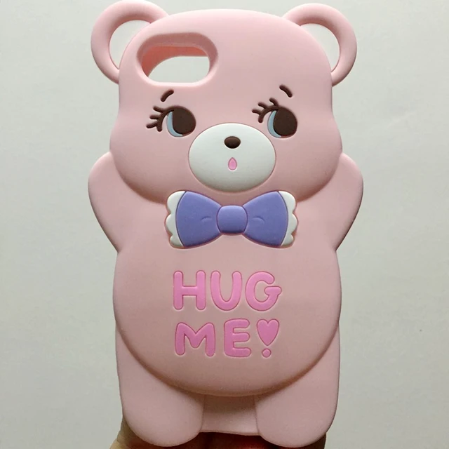 Phone Cases For iPhone 5 S 5S Coque Case Silicon 3D Cute Cartoon Shell For iPhone5 Back Cover For iPhone 5se Case Capinha Para Bear Pink