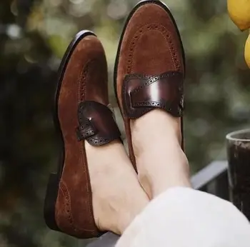 

Men Shoes Low Heel Shoes Dress Shoes Brogue Shoes Spring Ankle Boots Vintage Classic Male TV420