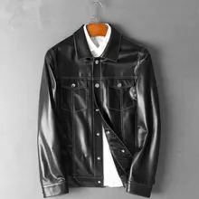 YOLANFAIRY куртка из натуральной кожи, мужская кожаная куртка-бомбер из натуральной овчины, весенне-осенняя куртка размера плюс 4XL 18076 MF600