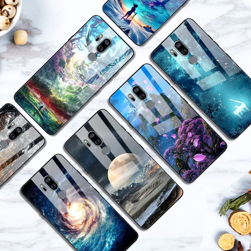Чехол для LG G7 ThinQ из закаленного стекла, планета космос, чехол для LG G7 ThinQ LG G7+ стеклянный чехол для LG G 7 ThinQ G710EM G710N Capa