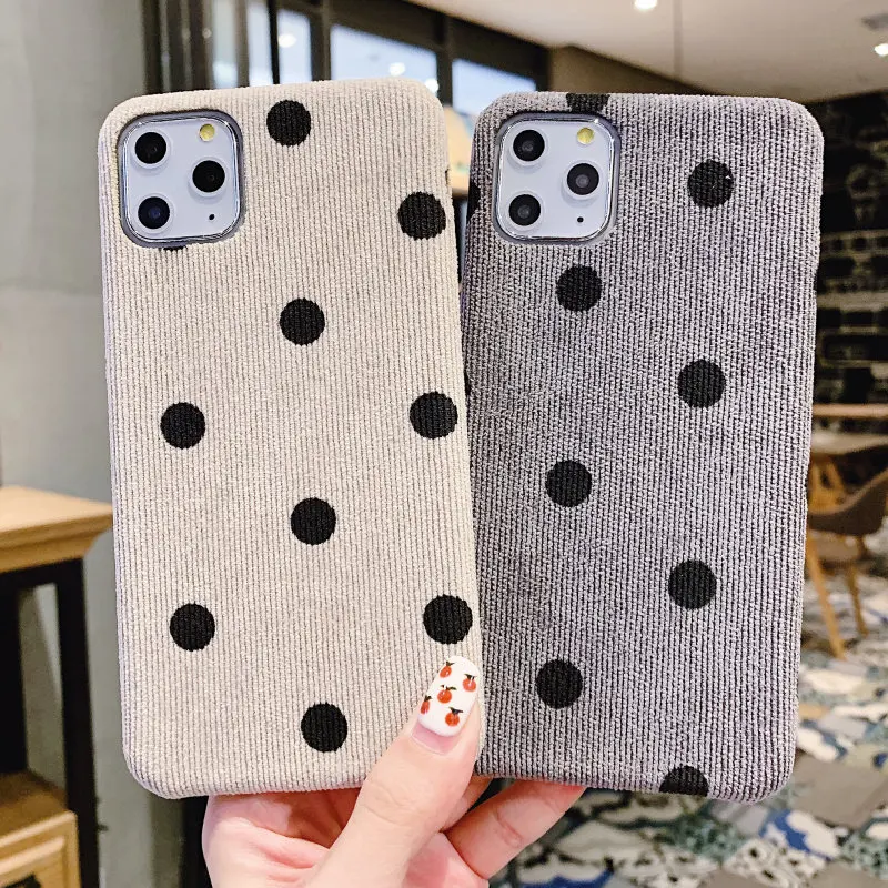 Lovebay плюшевая ткань текстура чехол для телефона для iPhone 7 8 6 6s Plus 11 Pro X XR XS Max 11 волна точка холст мягкая PU задняя крышка оболочка