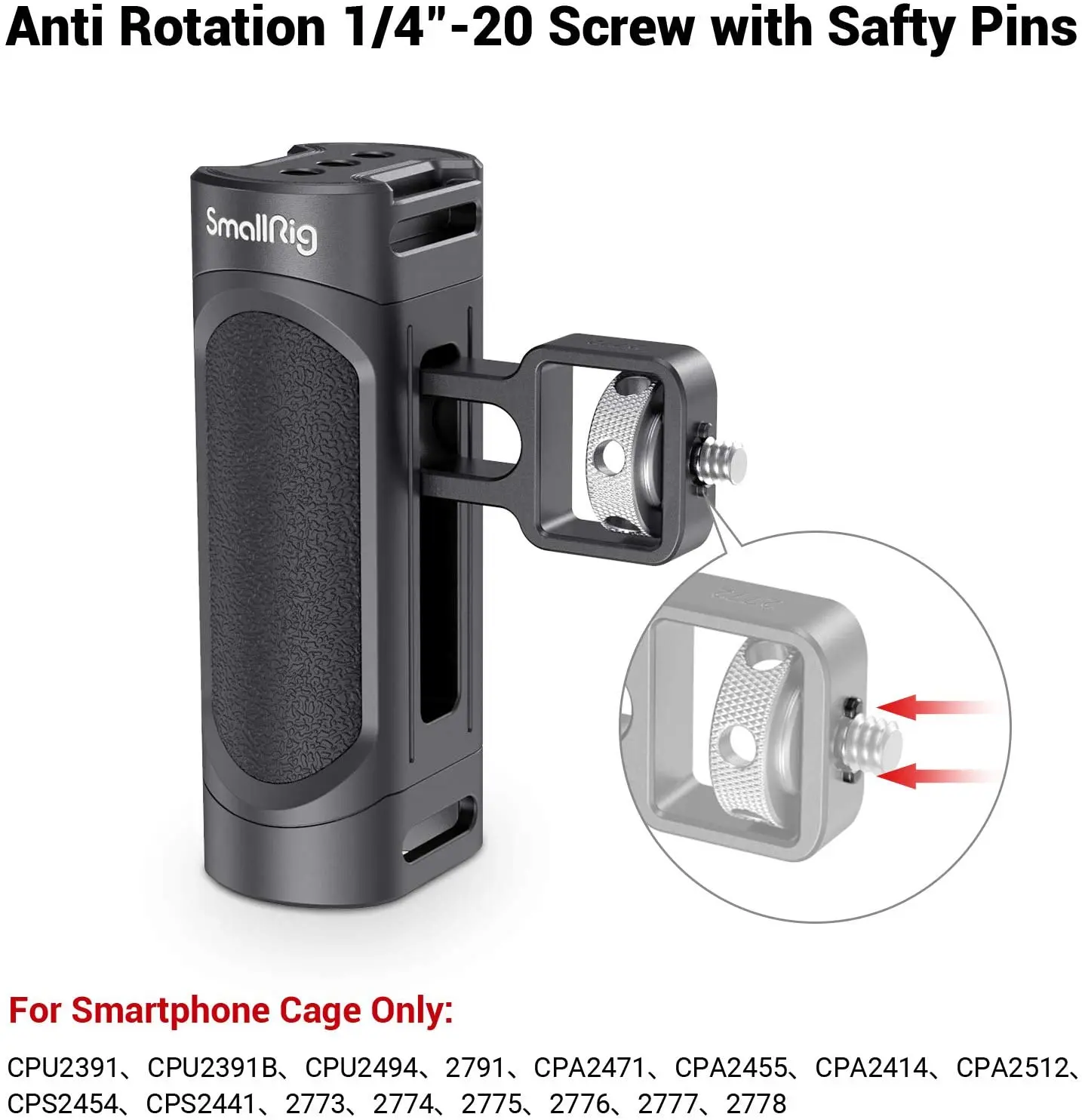 Gaiola Universal para Celular Smallrig Punho Lateral Leve Iphone 14 Pro 14 Pro Max Iphone 15 Gaiola 2772 - Image 5
