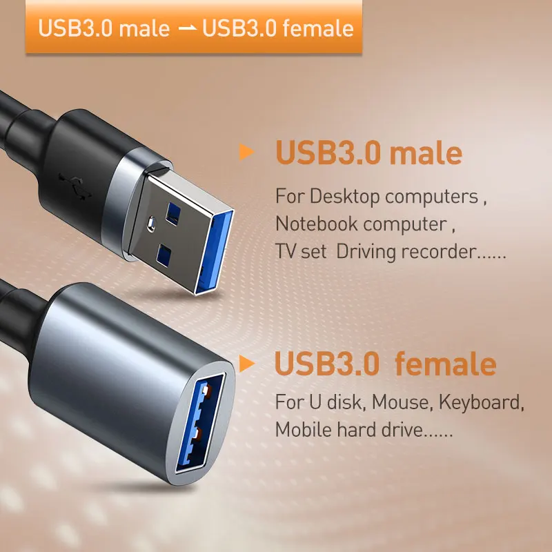 Baseus USB кабель-удлинитель USB 3,0 кабель для USB 3,0 Micro USB OTG кабель для Smart tv PS4 HDD USB 3,0 кабель для передачи данных