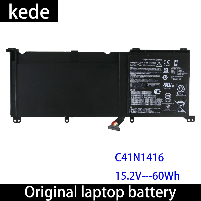 Аккумулятор Kede для ноутбука C41N1416 ASUS ZenBook Pro G501 G601J UX501VW UX501JW N501L 15 2 V 60Wh оригинал |