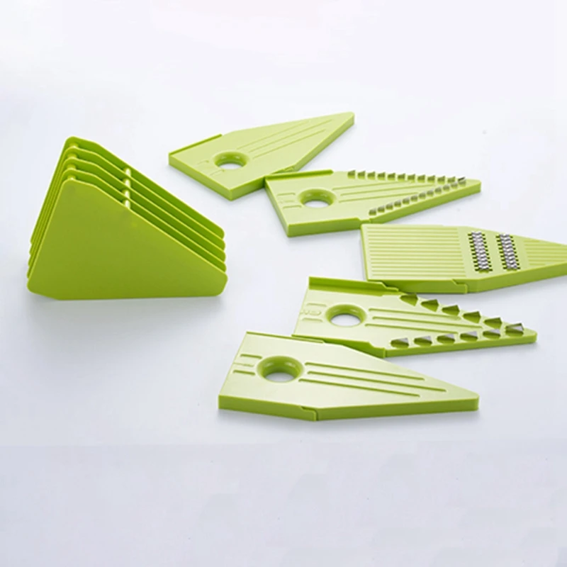 Профессиональный многофункциональный V-Slicer ломтерезка для еды измельчитель для фруктов и овощей с 5 лезвиями кухонные инструменты зеленый