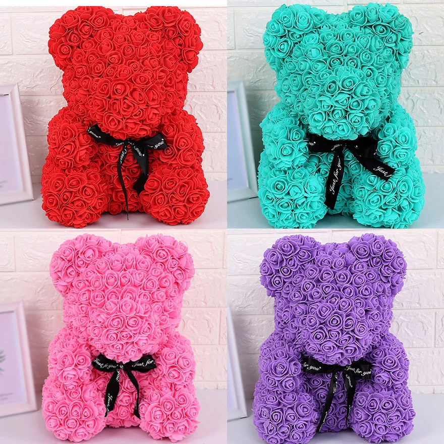 40CM Rose Teddy Bear Romantic Valentine s Day Plush Cute Christmas Wedding Present 2