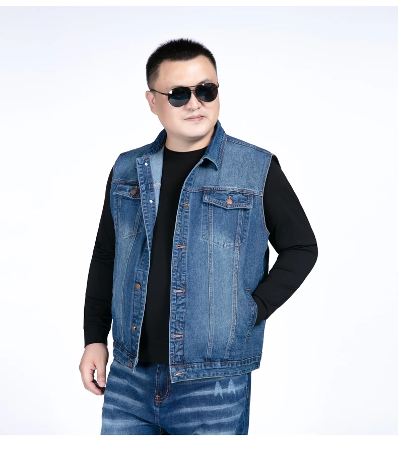 Мужские джинсовые жилеты размера плюс 8XL 6XL 5XL, мужские ковбойские куртки без рукавов, Мужской винтажный Ретро Повседневный жилет, мужской жилет