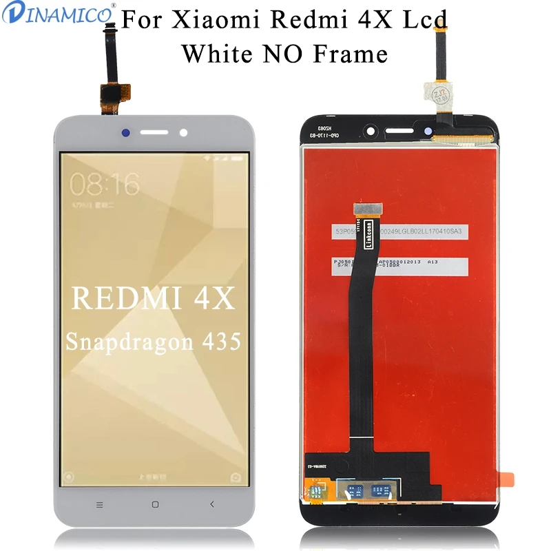 White No Frame Dinamico для Xiaomi Redmi 4X ЖК-дисплей с сенсорной панелью стеклянный экран дигитайзер сборка 4X ЖК-дисплей с рамкой+ Инструменты - Цвет: White No Frame