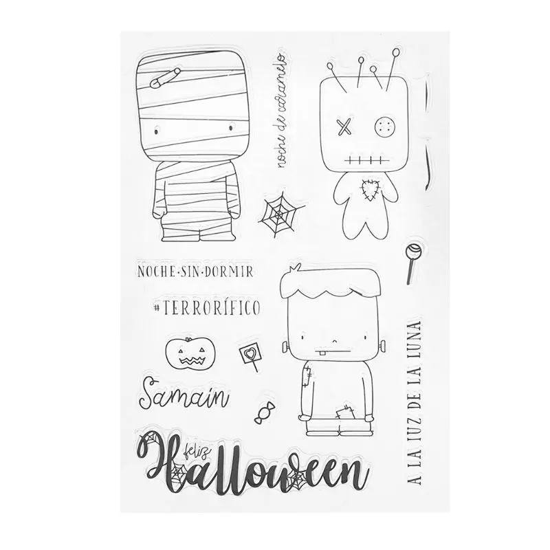 

Halloween Silicone DIY Clear Stamps Scrapbooking for Photo Album Paper Card Art Crafts Decor