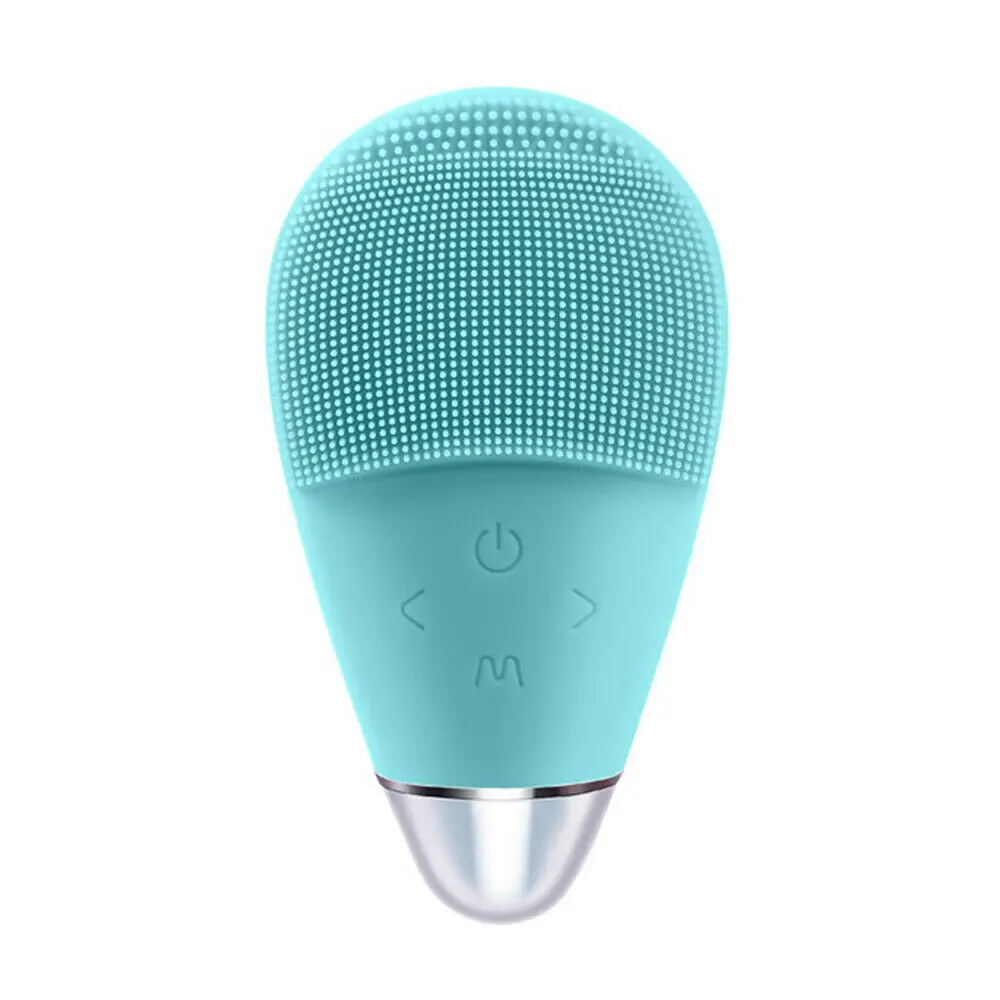 Tiffany Blue 3 в 1 электрическая силиконовая щётка для умывания лица, звуковая Очищающая щетка для лица, Вибрационный массажер для глаз, темные круги, удаляющая Антивозрастной - Цвет: Tiffany Blue