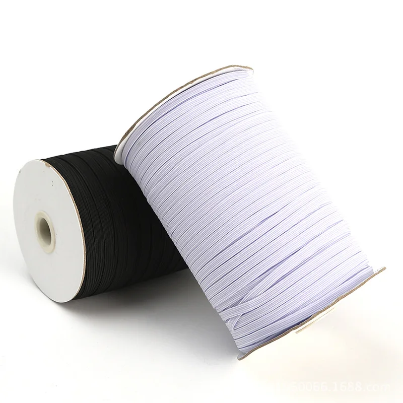 3/4/5/6/8/10mm Flaches Gestricktes Elastikband Weiß Schwarz Polyester Näh-Stretchband Elastisches Gummi DIY Bekleidungs- und Maskenzubehör – Detail 16