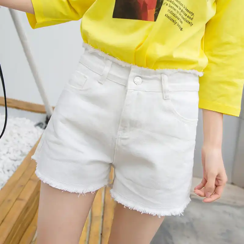 high waisted loose denim shorts