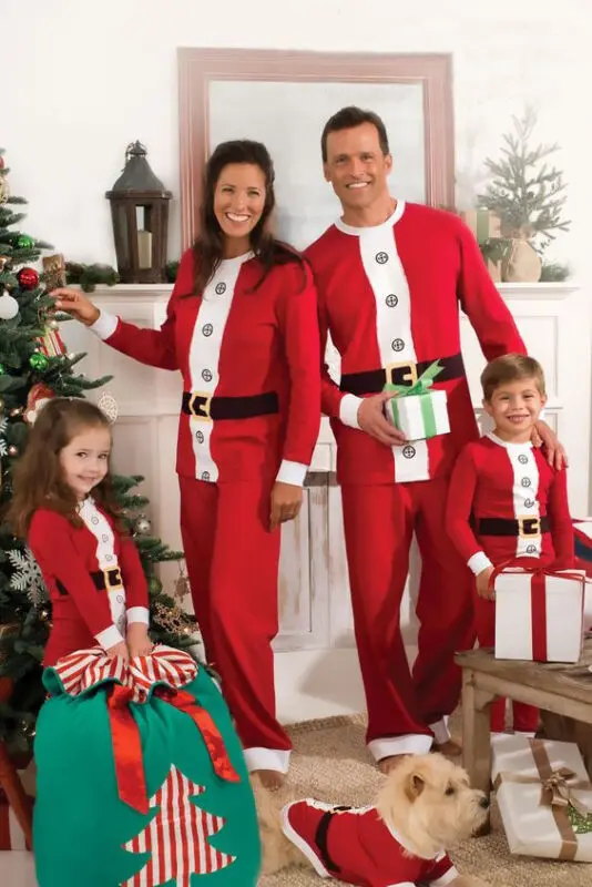 От 6 месяцев до 7 лет S-3XL Кнопка рождественские пижамы для всей семьи, комплект Рождественская Пижама с Санта-Клаусом Семья матч подарок с длинными рукавами симпатичная одежда; Рождественский подарок