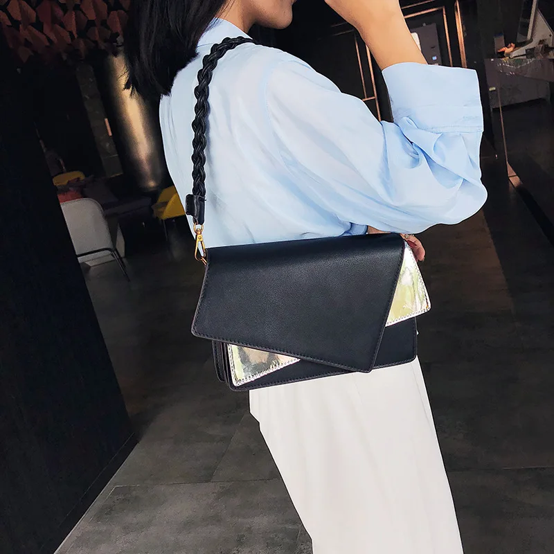 

INS Bag Women's 2019 Summer New Style Contrast Color Korean-style Versatile Fashion Crossbody/shoulder Bag Square Sling Bag Bags