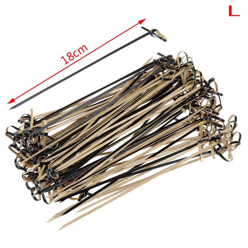 Ends Knotted Cocktail Picks 100pcs Disposable Bamboo Picks with Twisted for Cocktail Party Food Drink Barbeque Snacks Club