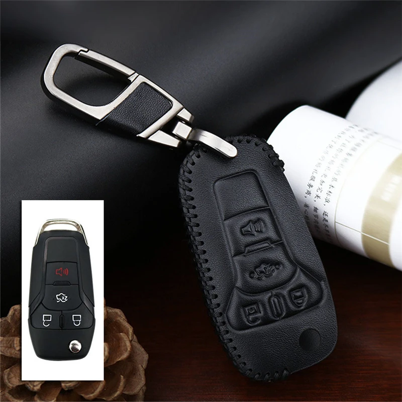 Black Автомобильный брелок для ключей, защитный чехол для Ford Focus 2 3 Fiesta Transit Ecosport Mondeo Kuga S-MAX EDGE, брелок для ключей - Цвет: Black
