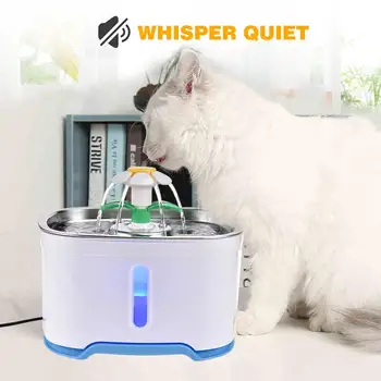 

2.5L LED Light Drinking Fountain With 4 Spray Modes Stainless Steel Auto Power Off Box Package Suitable For Pets